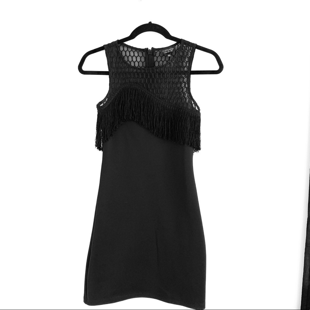 Topshop Fringe Bodycon Mini dress